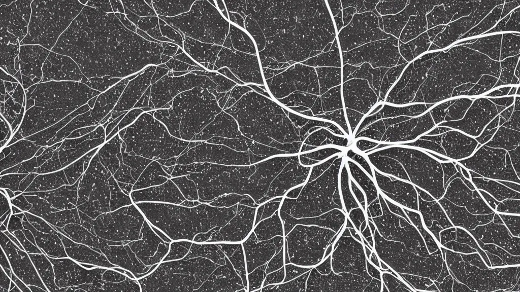 Image similar to neuron cell viewed from a scanning tunneling electron microscope, ultra high detail