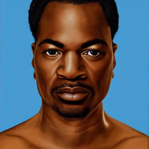 Image similar to a painting of a elegant, well fed, smooth-chinned, long nose, African, elder with few eyebrows by Kehinde Wiley . thinker without facial hair, thoughtful, focused, visionary, calm, jovial, loving, fatherly, generous, . dramatic angle, ethereal lights, details, smooth, sharp focus, illustration, realistic, cinematic, artstation, award winning, rgb , unreal engine, octane render, cinematic light, macro, depth of field, blur, red light and clouds from the back, highly detailed epic cinematic concept art CG render made in Maya, Blender and Photoshop, octane render, excellent composition, dynamic dramatic cinematic lighting, aesthetic, very inspirational, arthouse.