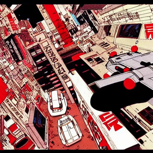 Prompt: Scenes from the movie Akira 2 by Katsuhiro Otomo