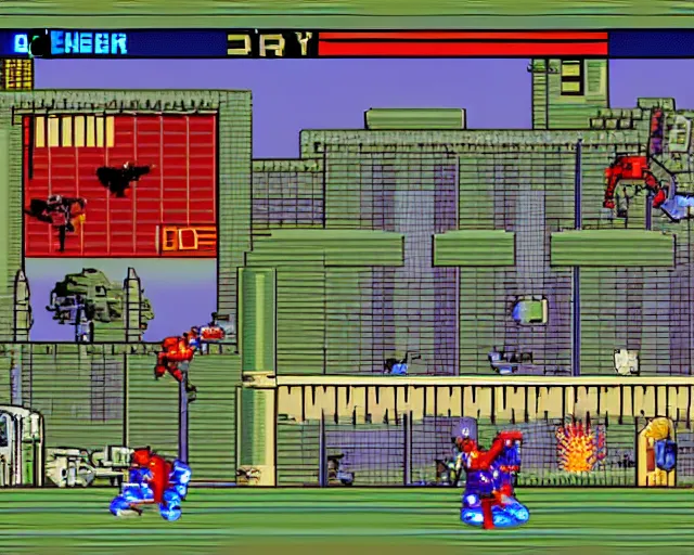 Image similar to a screenshot showing the game play from the defender iii prototype video game from williams electronics 1 9 8 5