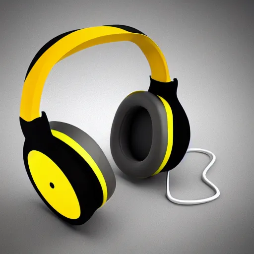 Image similar to low poly headphones, polygon, 3d render, belender,