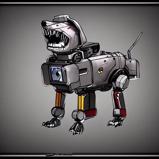 Image similar to ss 1 3 robo borg hound, medical mecha canine, digital art, furaffinity, deviantart