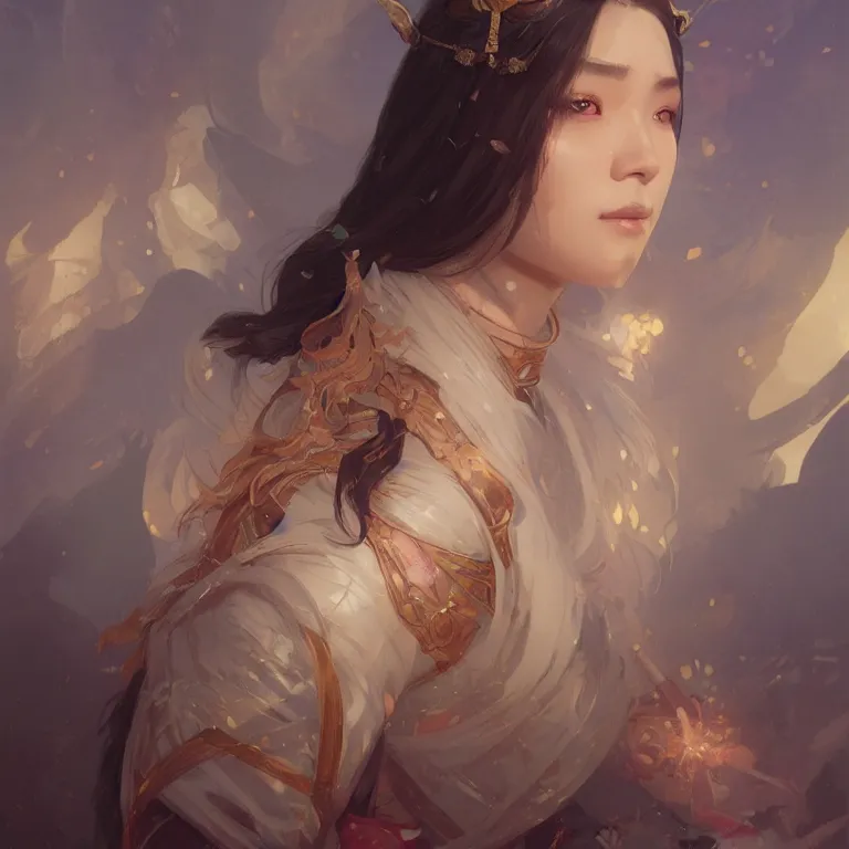 Image similar to beruseruku light asian princess, d & d, fantasy, portrait, highly detailed, digital painting, artstation, concept art, sharp focus, illustration, art by greg rutkowski and alphonse mucha