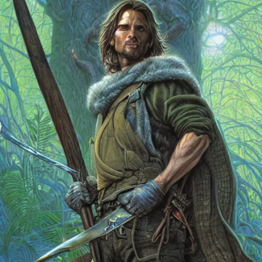 Image similar to Strider woodsman Aragorn by Mark Brooks, Donato Giancola, Victor Nizovtsev, Scarlett Hooft, Graafland, Chris Moore