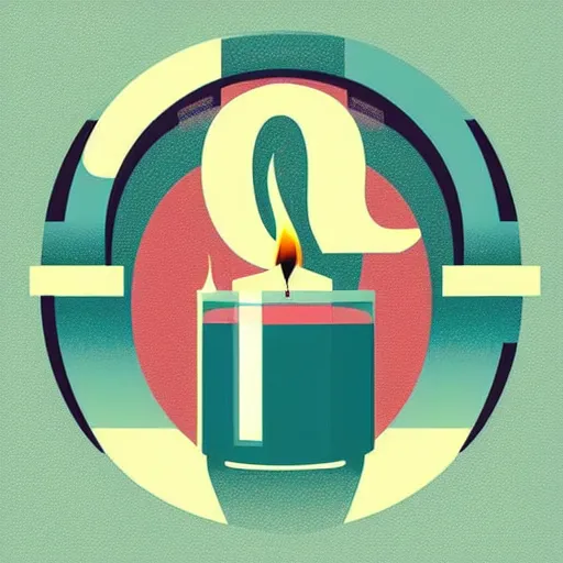 Image similar to retro illustration with a set of beautiful scented candles, an art deco painting by tom whalen, trending on behance, art deco, digital illustration, storybook illustration, grainy texture, flat shading, vector art, airbrush, pastel, watercolor, poster