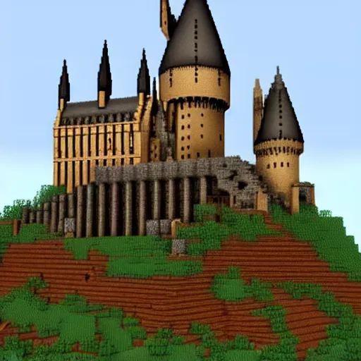 Prompt: Hogwarts in Minecraft