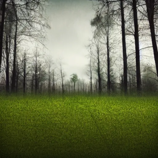 Prompt: a grassy field filled with heaps of discarded and moldy furniture, overcast sky, forest in background, photorealistic, 4k, photo