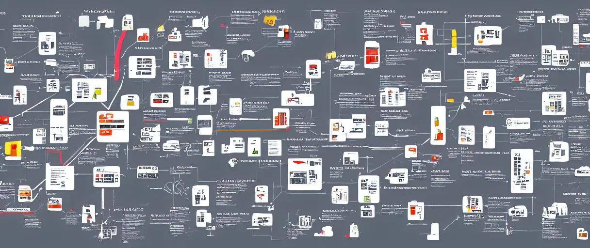 Image similar to isotype chart displaying the supply chain in detail, across multiple phases including logistics, manufacturing, warehousing, and sales, unreal engine, realistic, dramatic lighting, octane render, highly detailed, cinematic lighting, cinematic