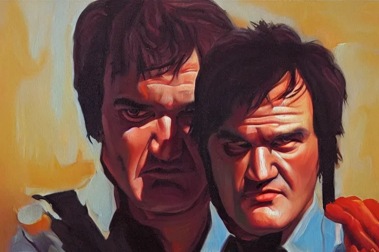 Prompt: Quentin tarantino, oil painting