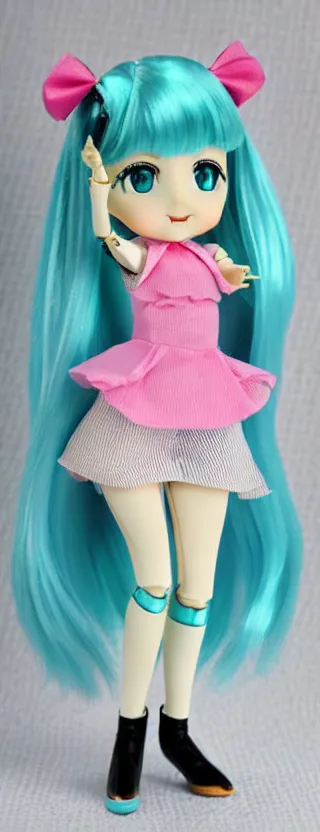 Image similar to vintage licca - chan doll of hatsune miku, well - designed, idol