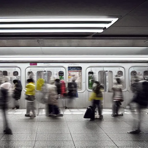 Image similar to Japanese subway station, Colorful, moody, realistic