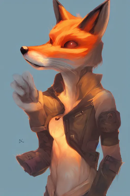 Image similar to a fox fursona, trending on artstation, by kawacy, furry art, digital art, cyberpunk, high quality, backlighting