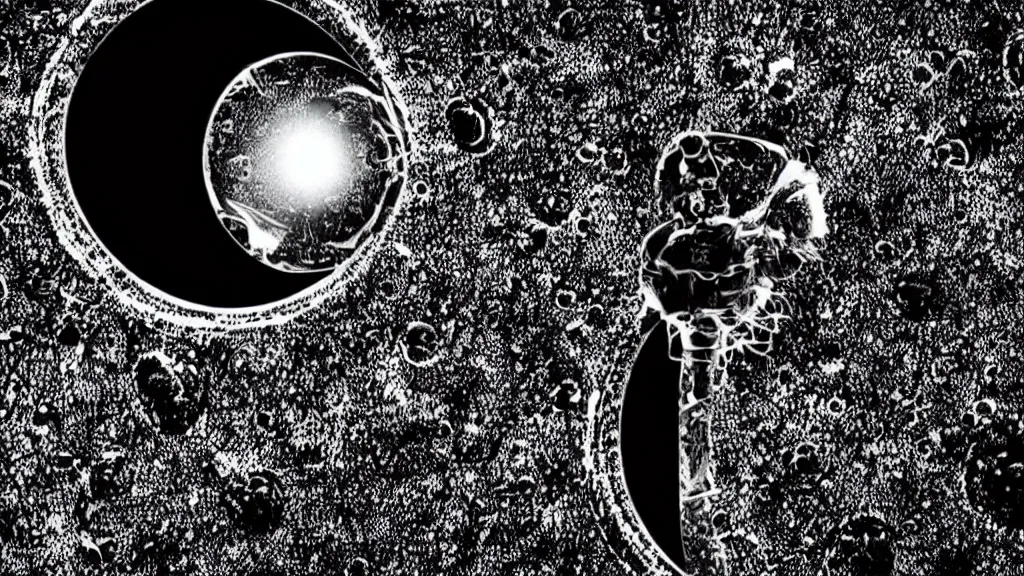 Image similar to beautiful microscopic photo of an alien as seen through an electron microscope, virus tv logo, dark, sinister, detailed, high contrast