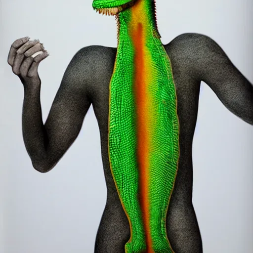 Image similar to human with chameleon skin