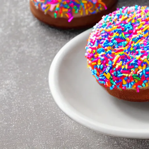Image similar to sprinkle fudge donut 4k