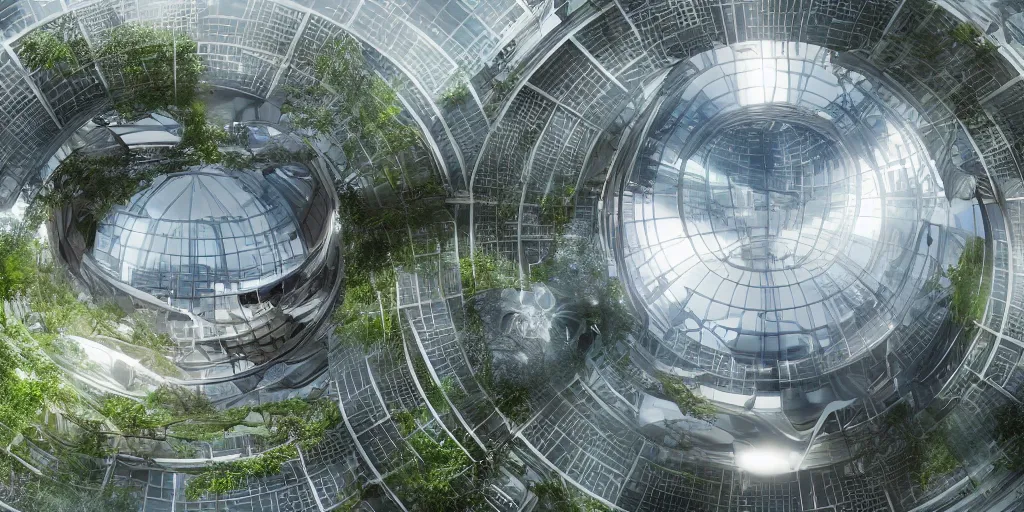 Image similar to futuristic ecological city with dome, cinematic, highly detailed, anamorphic lens