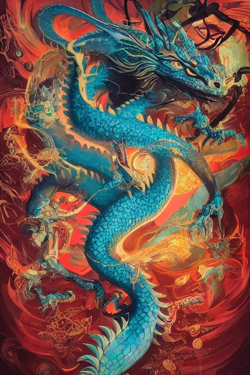 Prompt: Tristan Eaton, victo ngai, peter mohrbacher, artgerm portrait of a dragon