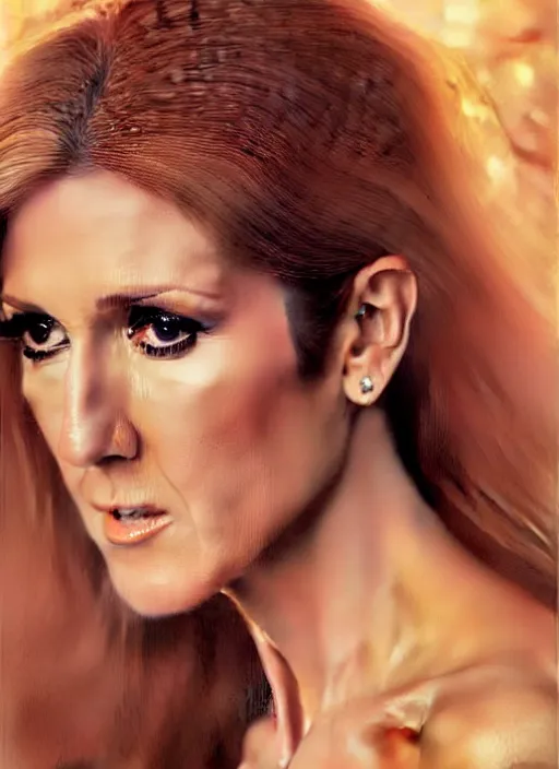 Prompt: of a neo classical painting of celine dion, professionally retouched, soft lighting, realistic, smooth face, full body shot, torso, dress, perfect eyes, wide angle, sharp focus on eyes, 8 k high definition, insanely detailed, intricate, elegant, art by artgerm and jason chan and mark litvokin.