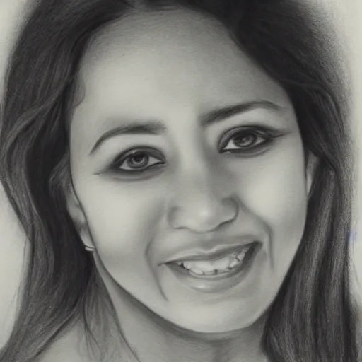 Image similar to isabel pantoja, pencil drawing.