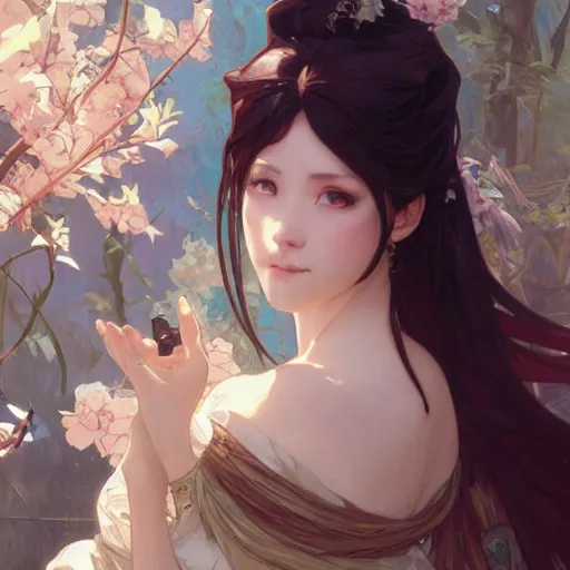 Image similar to sode no shirayuki, artgerm, greg rutkowski, alphonse mucha,