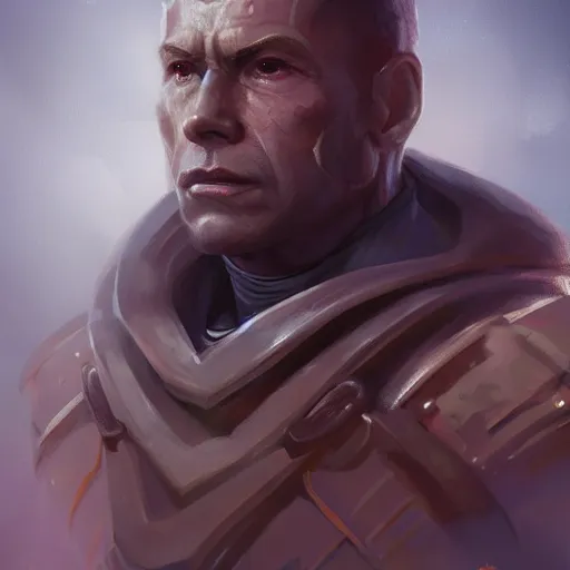 Image similar to A portrait of an admiral, D&D, sci-fi, elegant, hopeful, muscular, highly detailed, digital painting, artstation, concept art, smooth, sharp focus, illustration