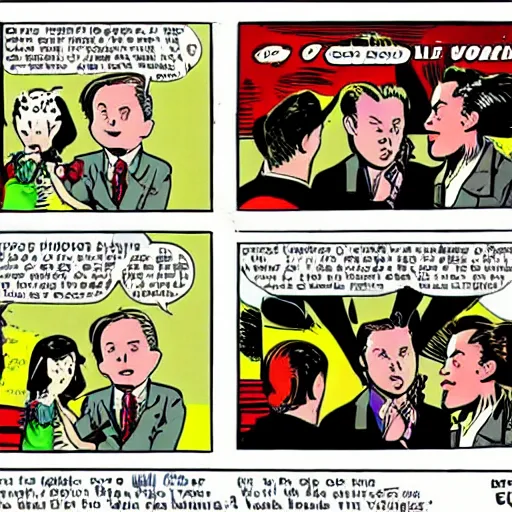 Image similar to vintage comic if elon musk