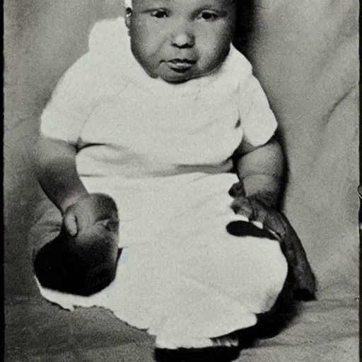 Prompt: big sir monster as a baby, photograph