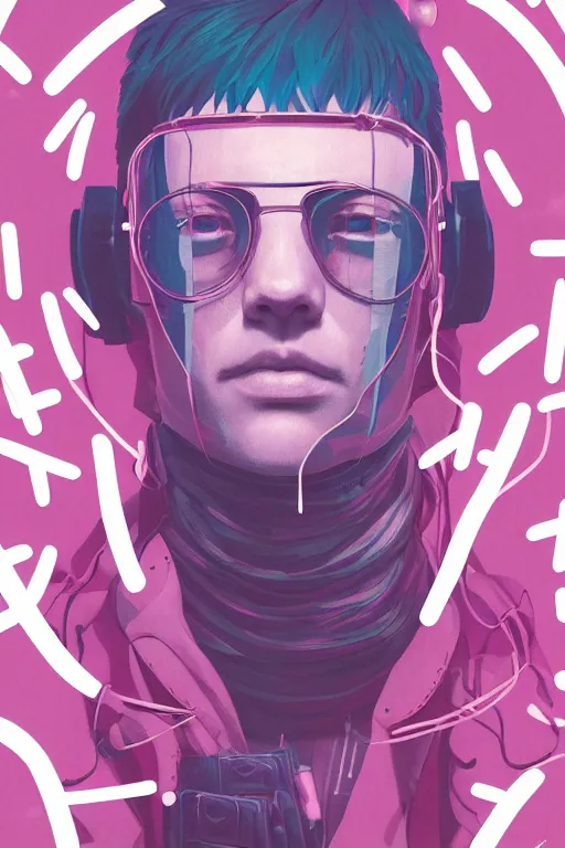 Image similar to portrait, cyberpunk hero, leaves by miyazaki, violet and pink and white palette, illustration, kenneth blom, mental alchemy, james jean, pablo amaringo, naudline pierre, contemporary art, hyper detailed