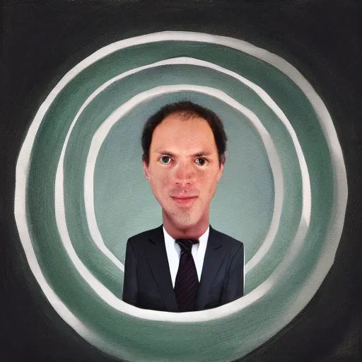 Image similar to centered portrait of a businessman with no soul