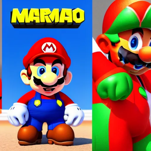 Image similar to 3d Rendering of Mario in a Luchador costume; luchador hues; rich saturation; rendered by unreal engine 5; super Mario ; Luchador theme; pixel art; Luchador character design; Luchador costume; Luchador colors; Miami Vice colors