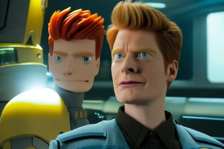 Image similar to live action film still of philip j. fry in the new sci - fi movie futurama