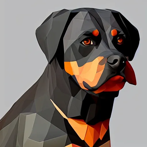 Prompt: rottweiler 3 d low poly art