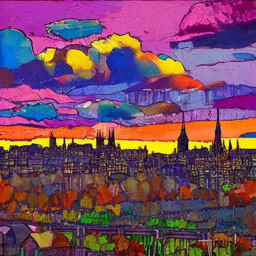 Image similar to post apocalyptic edinburgh skyline by erin hanson