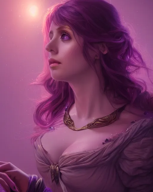 Image similar to Amouranth writing on herself, accurate details, detailed face, purple liquid in cup glowing, fantasy, dramatic, intricate, elegant, highly detailed, digital painting, artstation, concept art, smooth, sharp focus, illustration, art by Gustave Dore, octane render