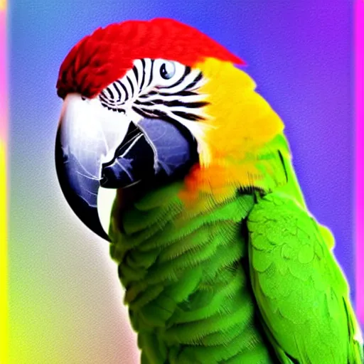 Prompt: a beautiful parrot with exotic colors, Digital art
