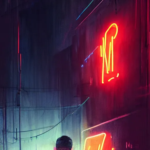 Image similar to the words matthew in a neon sign above a future cyber restaurant, intense glow by ismail inceoglu dragan bibin hans thoma greg rutkowski alexandros pyromallis nekro rene maritte illustrated, perfect face, fine details, realistic shaded, fine - face, pretty face, masterpiece