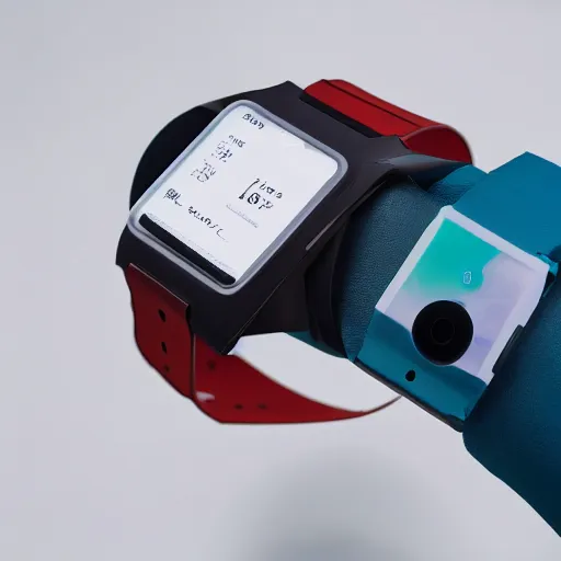 Prompt: product photography of futuristic wearable display