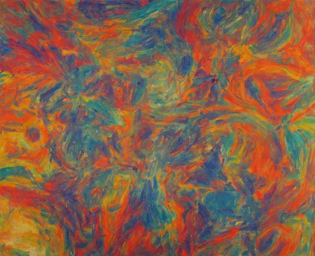 Prompt: oil panting of multi - dimensional latent space. 1 9 6 0 s.