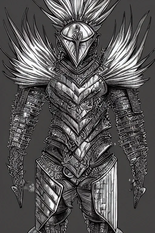 Image similar to thistle armoured warrior, symmetrical, highly detailed, digital art, pointy themed armour, sharp focus, trending on art station, kentaro miura manga art style