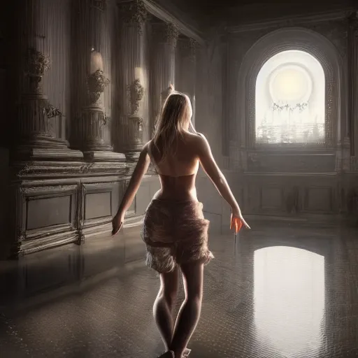 Prompt: full body pose, hyperrealistic photograph of stunning woman, dim volumetric lighting, 8 k, octane beautifully detailed render, extremely hyper detailed, intricate, epic composition, cinematic lighting, masterpiece, trending on artstation, very very detailed, stunning, hdr, smooth, sharp focus, high resolution, award, winning photo, dslr, 5 0 mm