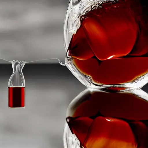 Image similar to Wish horse stable teabag in a tcup. Great value stable shaped cherry flavoured teabags. Great for horse lovers. Photograph of a teabag brewing in water, dslr, hd, award winning shot.