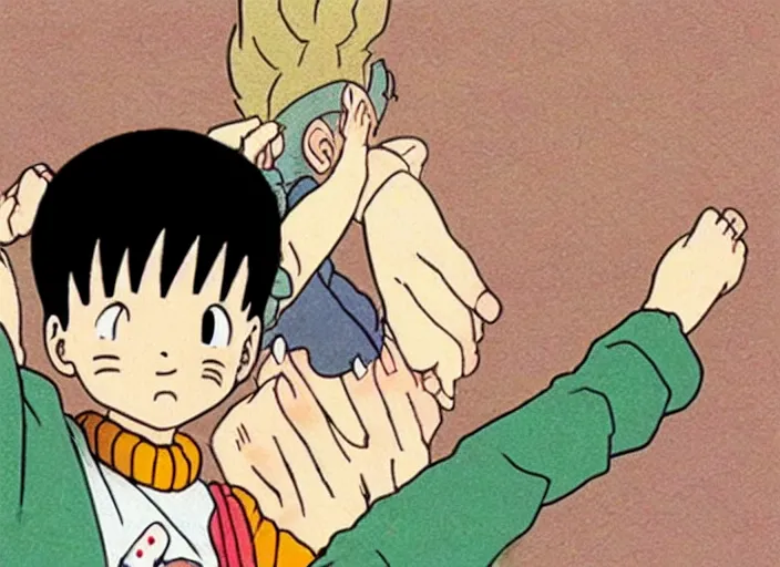 Prompt: a man with nail hair 4 5 4 9 by akira toriyama, studio ghibli