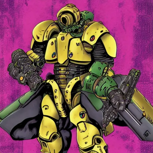 Prompt: doomslayer, by Hirohiko Araki