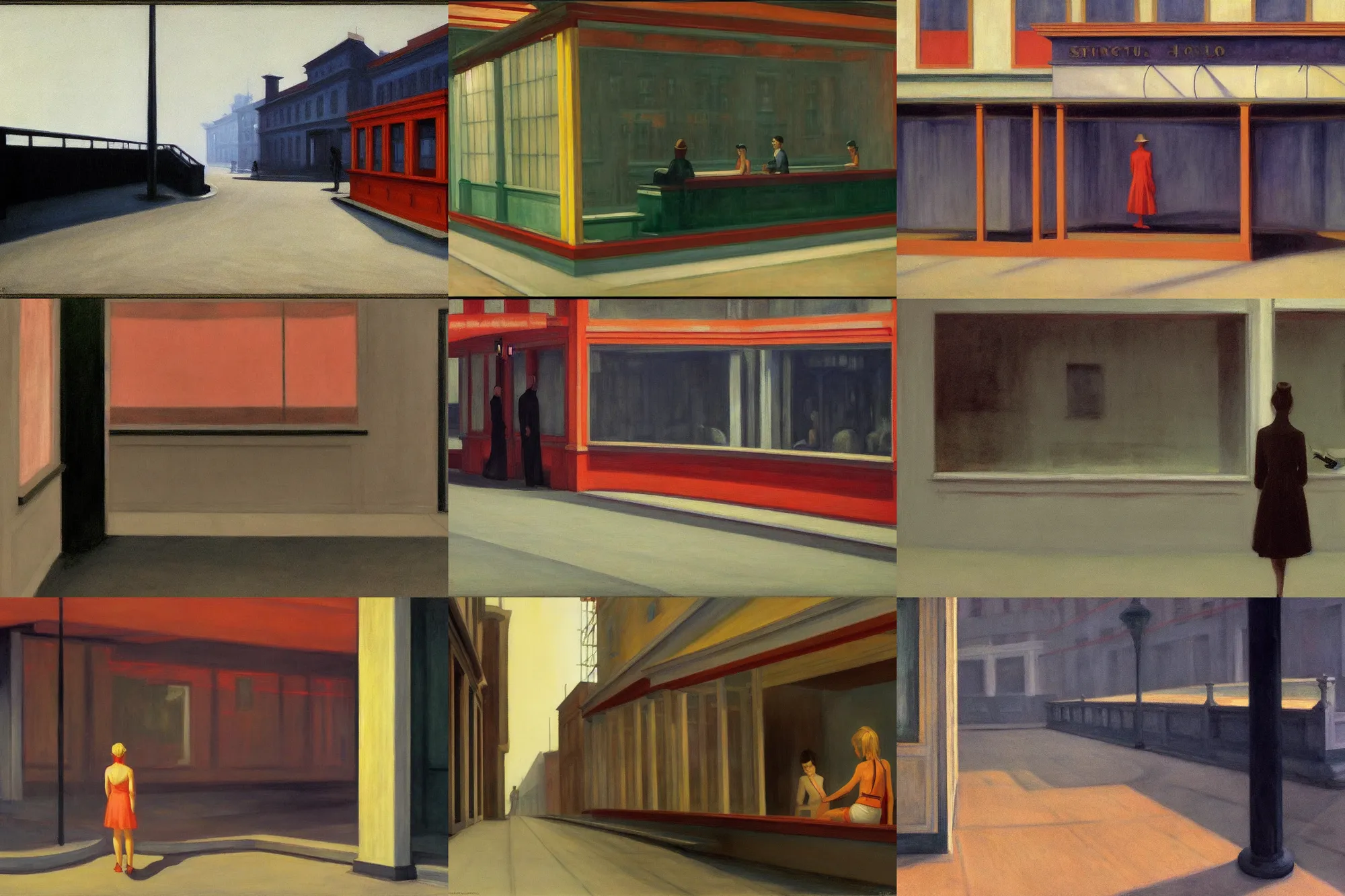 Prompt: Silent Hill, painted by Edward Hopper