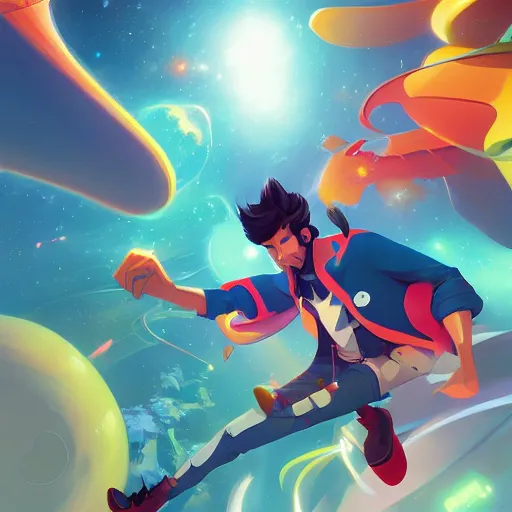 Image similar to hero world space dandy, behance hd by jesper ejsing, by rhads, makoto shinkai and lois van baarle, ilya kuvshinov, rossdraws global illumination