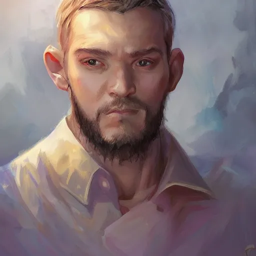 Image similar to portrait of a man , digital art by Mandy Jurgens and Irina French and Heraldo Ortega and Janice Sung and Julia Razumova and Charlie Bowater and Aaron Griffin and Jana Schirmer and Guweiz and Tara Phillips and Yasar Vurdem and Alexis Franklin and Loish and Daniela Uhlig and David Belliveau and Alexis Franklin and Kiko Rodriguez and Lynn Chen and Kyle Lambert and Ekaterina Savic and Pawel Nolbert and Viktor Miller-Gausa and Charlie Davis and Brian Miller and Butcher Billy and Maxim Shkret and Filip Hodas and Yann Dalon and Toni Infante and Pascal Blanché and Mike Campau and Justin Peters and Bastien Lecouffe Deharme , hyperdetailed, artstation, cgsociety