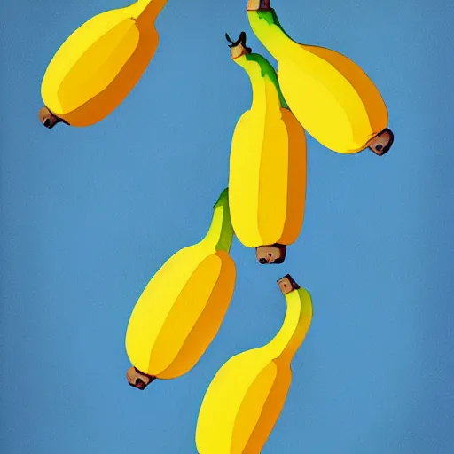 Prompt: goro fujita ilustration yellow bananas hanging from a tree, painting by goro fujita, sharp focus, highly detailed, artstation