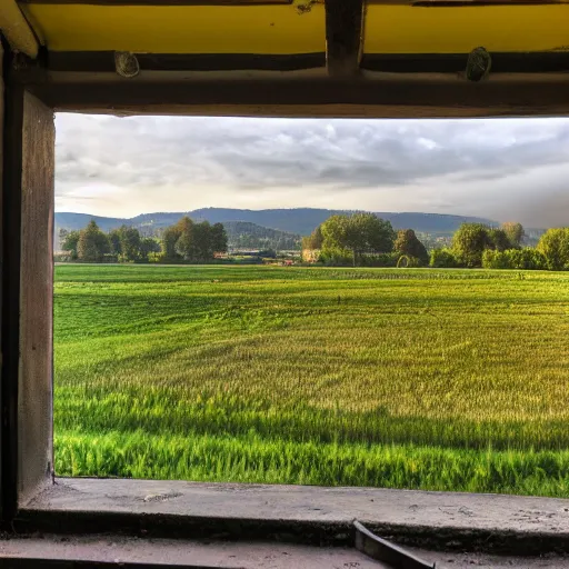 Prompt: view from the window at le gras, 4 k, hdr