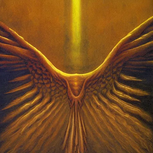 Prompt: winter eldritch symetrical stream disk eagle tributary cornice soda , by Titian and Jean Giraud and Alejandro Jodorowsky , chiaroscuro , detailed painting , NFT