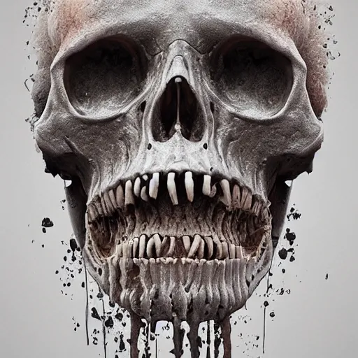 Image similar to portrait_of_a_melting_skull._intricate_abstract._intricate_artwork._by_Tooth_Wu_wlop_beeple_dan_mumford._octane_render_trending_on_artstat